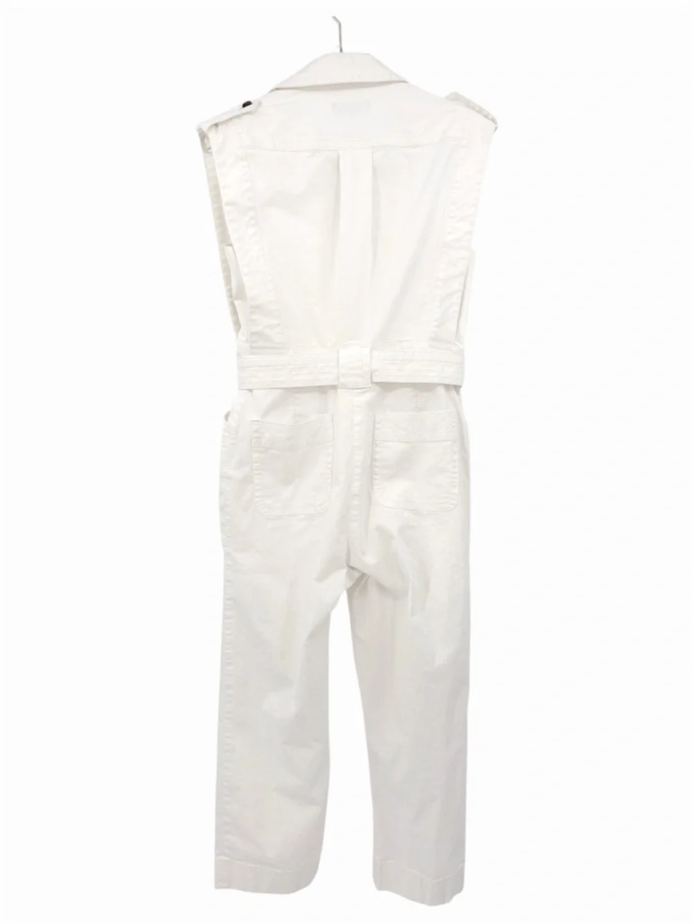BANANA REPUBLIC Utility Jumpsuit in White Linen-Blend XS